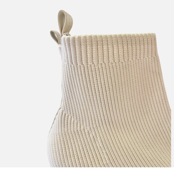 JOIE Neely Ribbed Stretch Sock Ankle Heeled Boot Neutral Women's size 8M - Picture 5 of 8